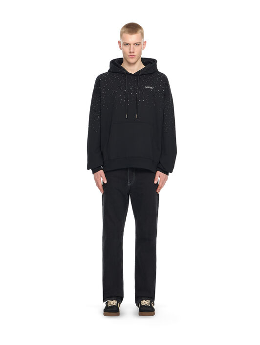 OFF WHITE OW X Swarovski Skate Hoodie BLACK - WHITE 44MBB085S26F01B