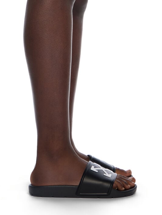 Arrow Slider Sandals OFF WHITE Arrow Slider Sandals BLACK - WHITE OWIU003C99MAT001