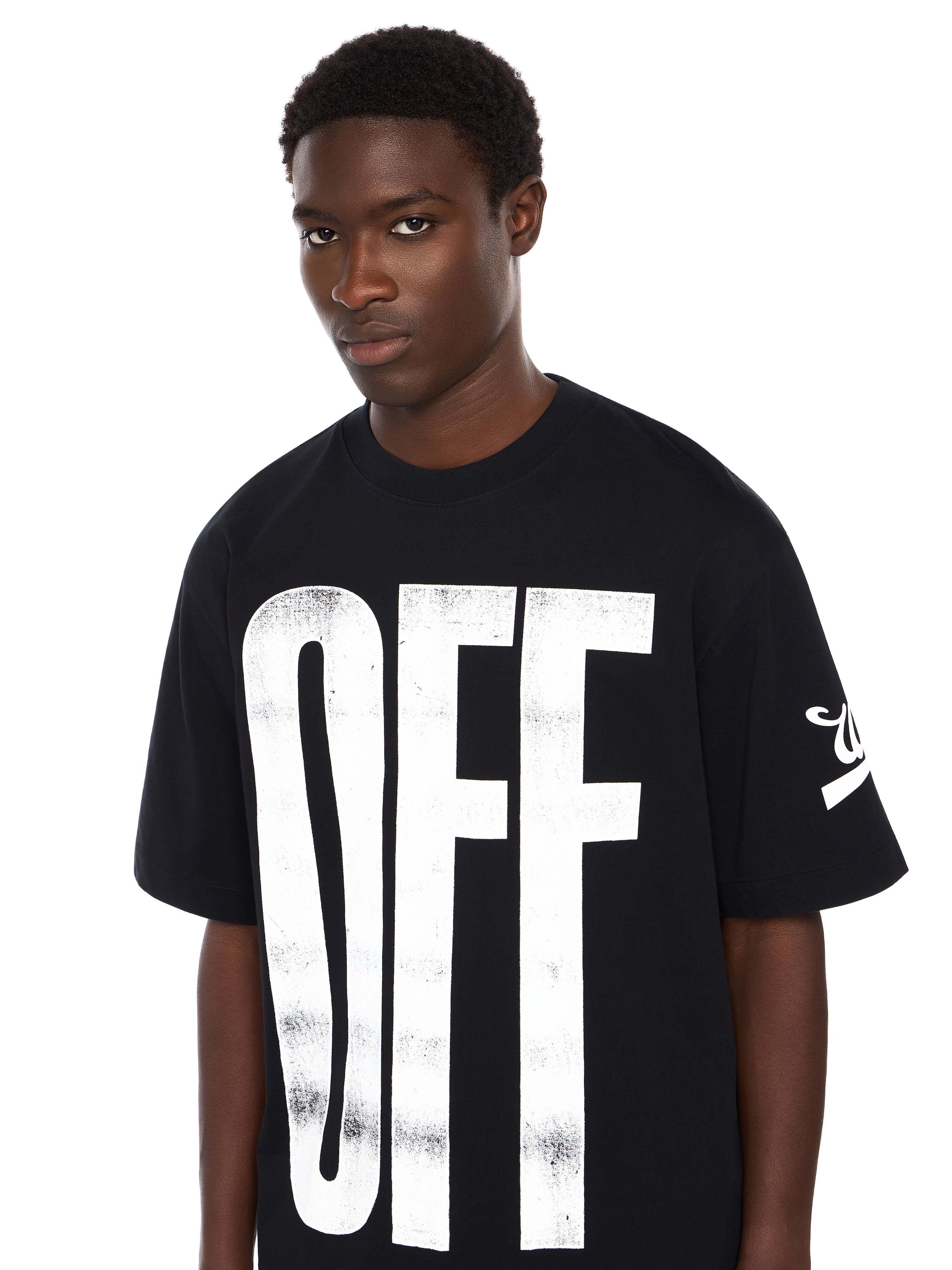 OFF WHITE Big Off Diagonal Skate Logo T-Shirt BLACK - WHITE OMAA120F25JER00L