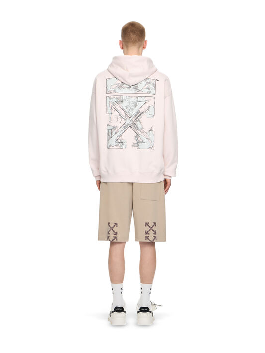 OFF WHITE Paint Arrow Skate Hoodie FADE OUT MAUVE MOR 44MBB085S26F00J