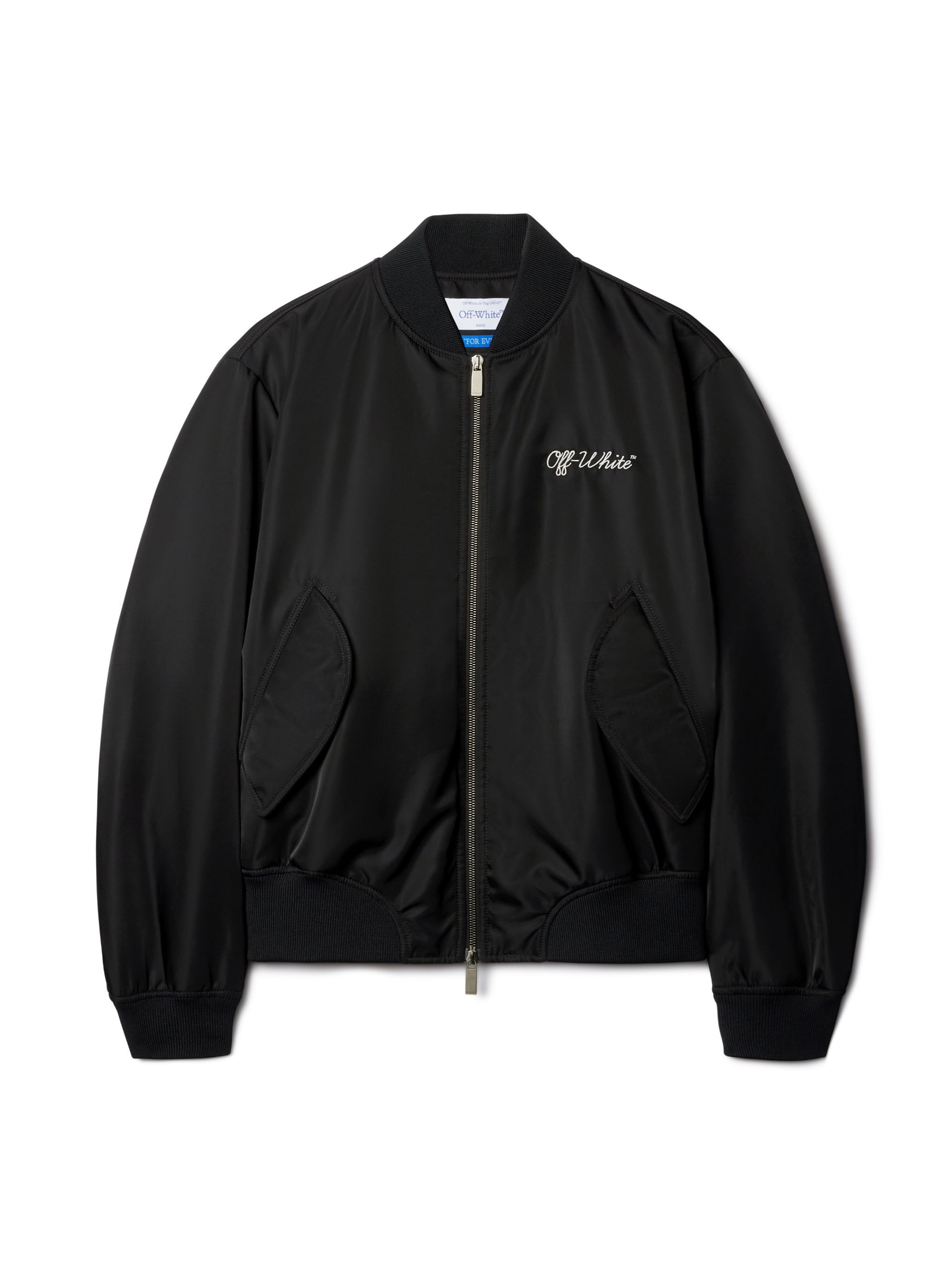 OFF WHITE Black Script Varsity Jacket BLACK OMEH05EC99FAB001