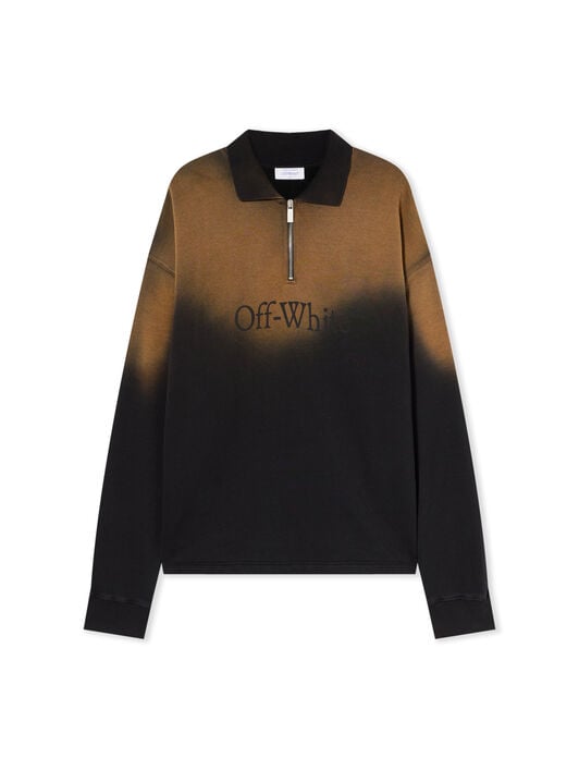 OFF WHITE Gradient Fleece Polo Shirt DIRTY BLACK - DIRTY BLACK OMAD00NF25FLE007