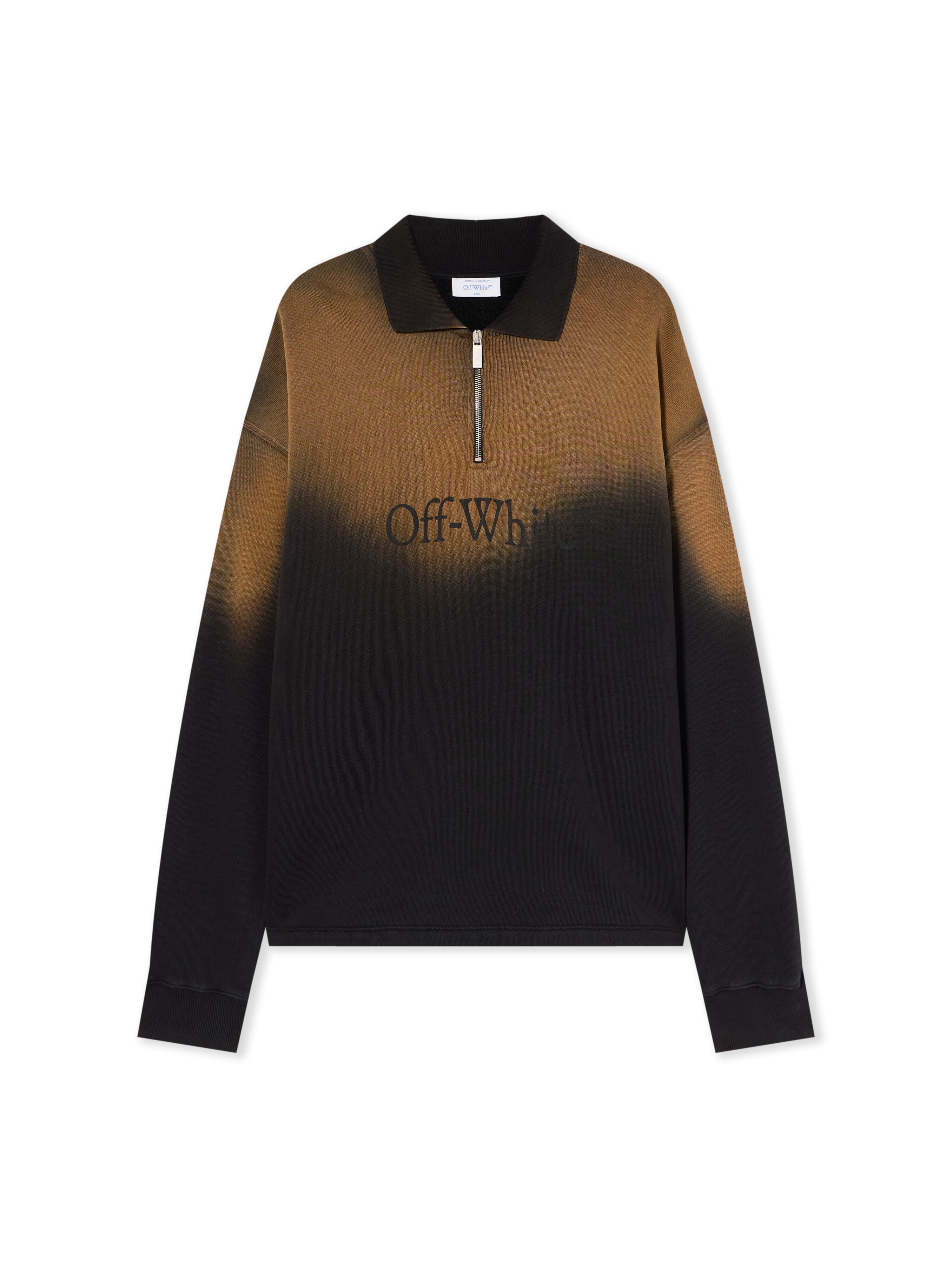 OFF WHITE Gradient Fleece Polo Shirt DIRTY BLACK - DIRTY BLACK OMAD00NF25FLE007