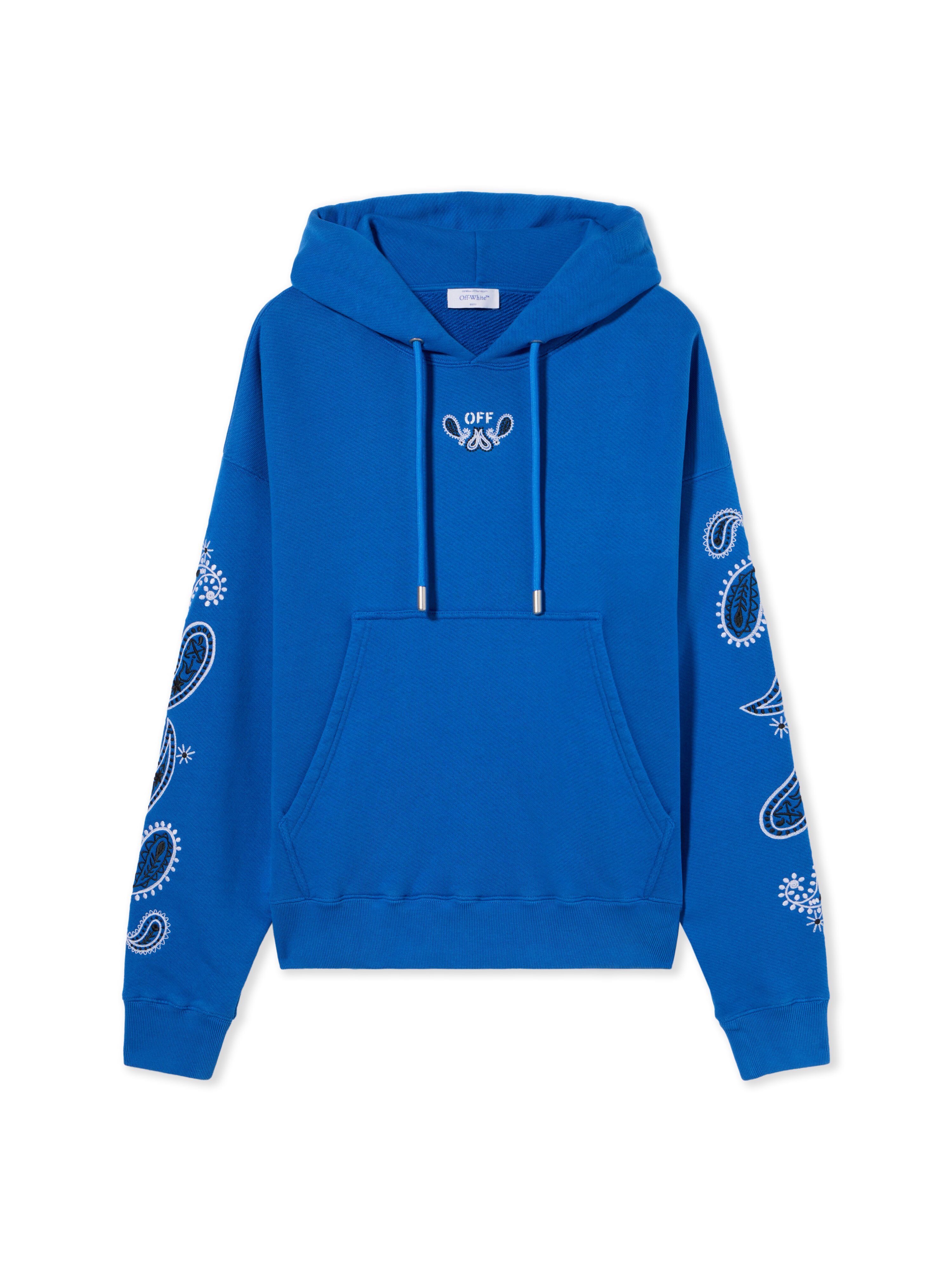 OFF WHITE Bandana Arrow Skate Hoodie NAUTICAL BLUE  WHITE OMBB085S24FLE003