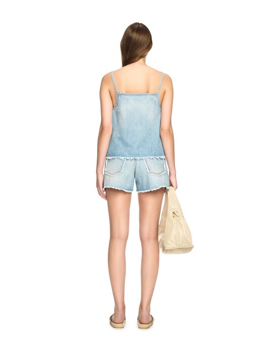 OFF WHITE Blaues Denim Doll-Top BLAU OWYP00BS25DEN001
