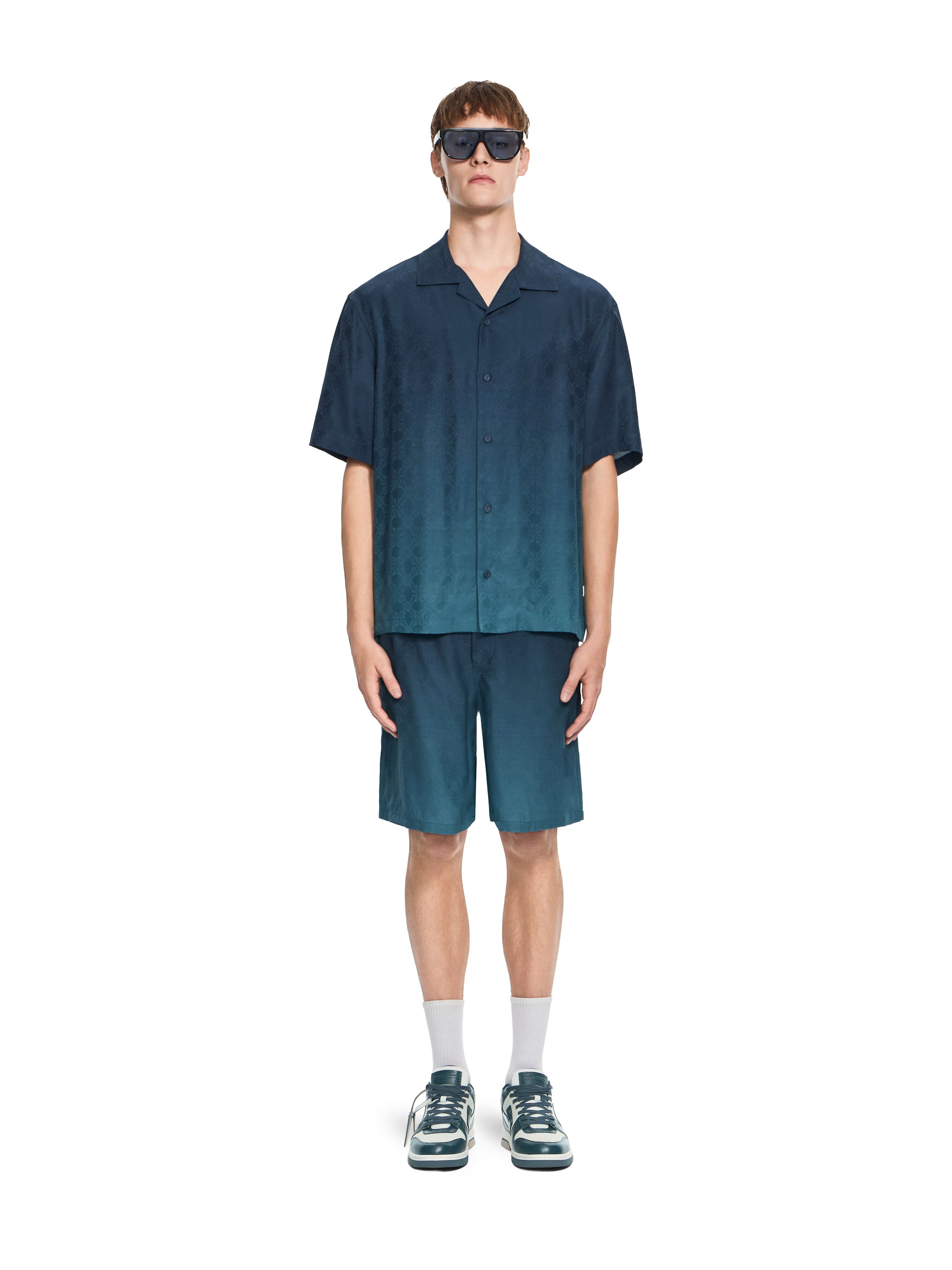 Arrow Monogram Jacquard Bowling Shirt OFF WHITE Arrow Monogram Jacquard Bowling Shirt DARK SLATE 44MGG01QF26F006