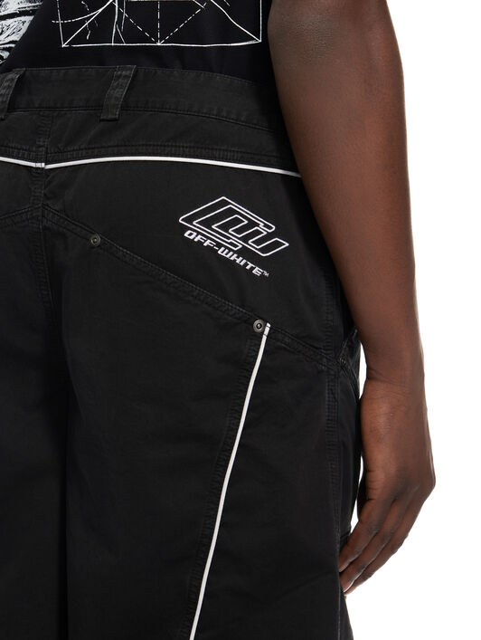 OFF WHITE Owr Gd Gab Milit Relax Shorts BLACK 44XCS006S26F001