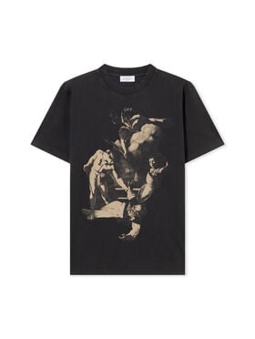 OFF WHITE Martyrdom T-Shirt VINTAGE BLACK - CREME BRULÉE OMAA027S25JER00E