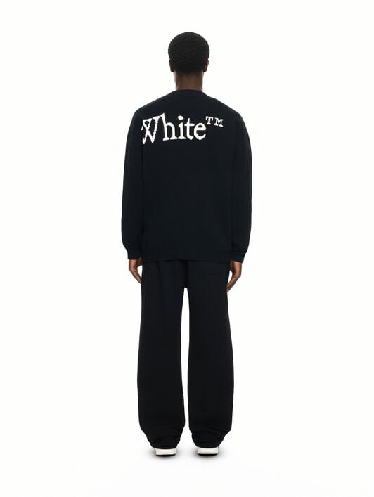 OFF WHITE Bookish Shared Cot Knit Crewneck BLACK 44MHE20QS26K001