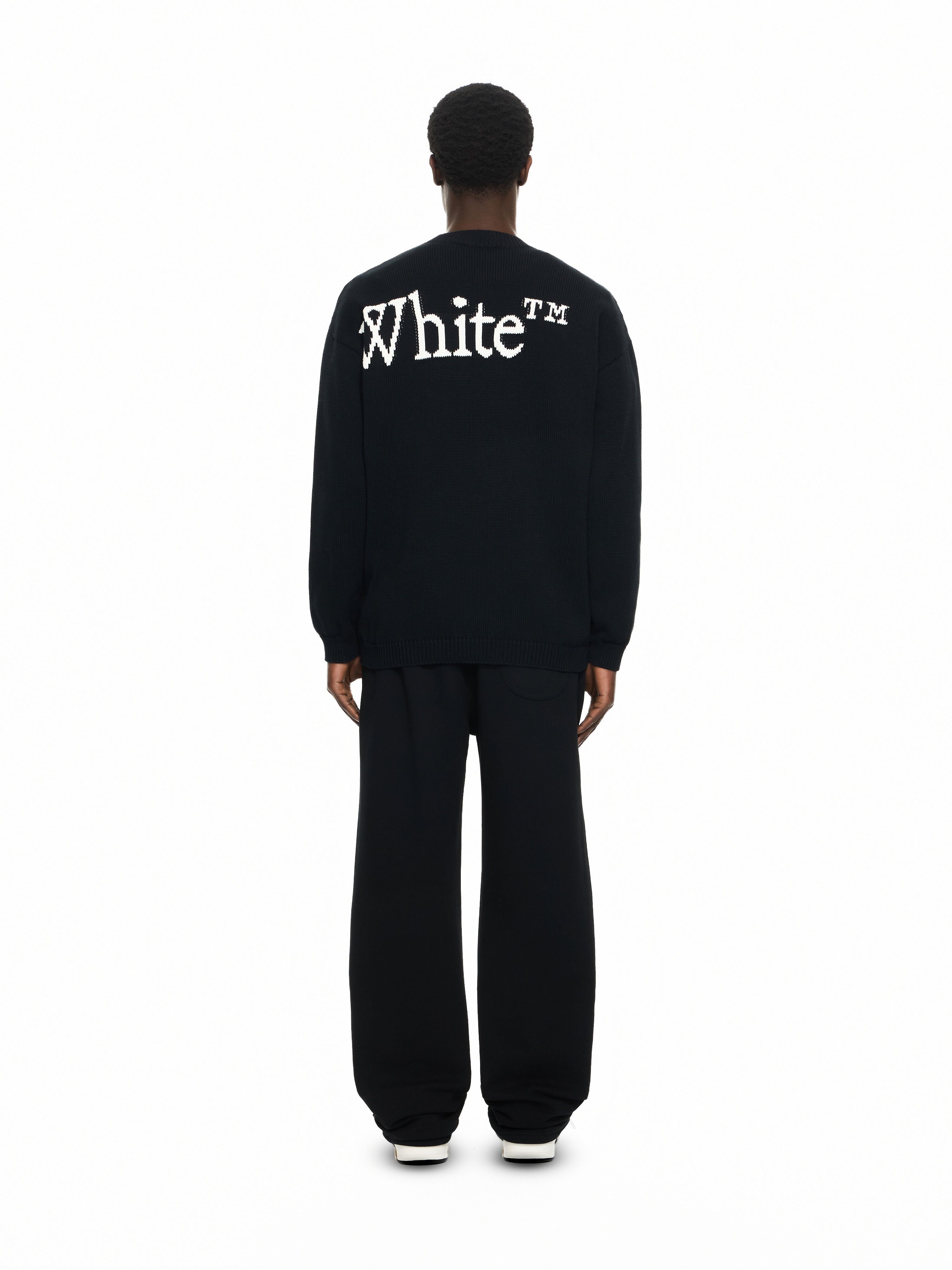 OFF WHITE Bookish Shared Cot Knit Crewneck BLACK 44MHE20QS26K001