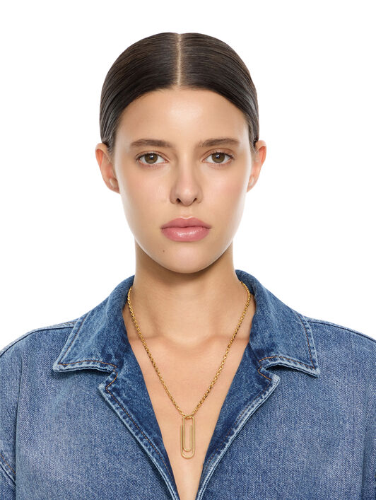 OFF WHITE Paperclip Necklace GOLD OWOB145S26MET001