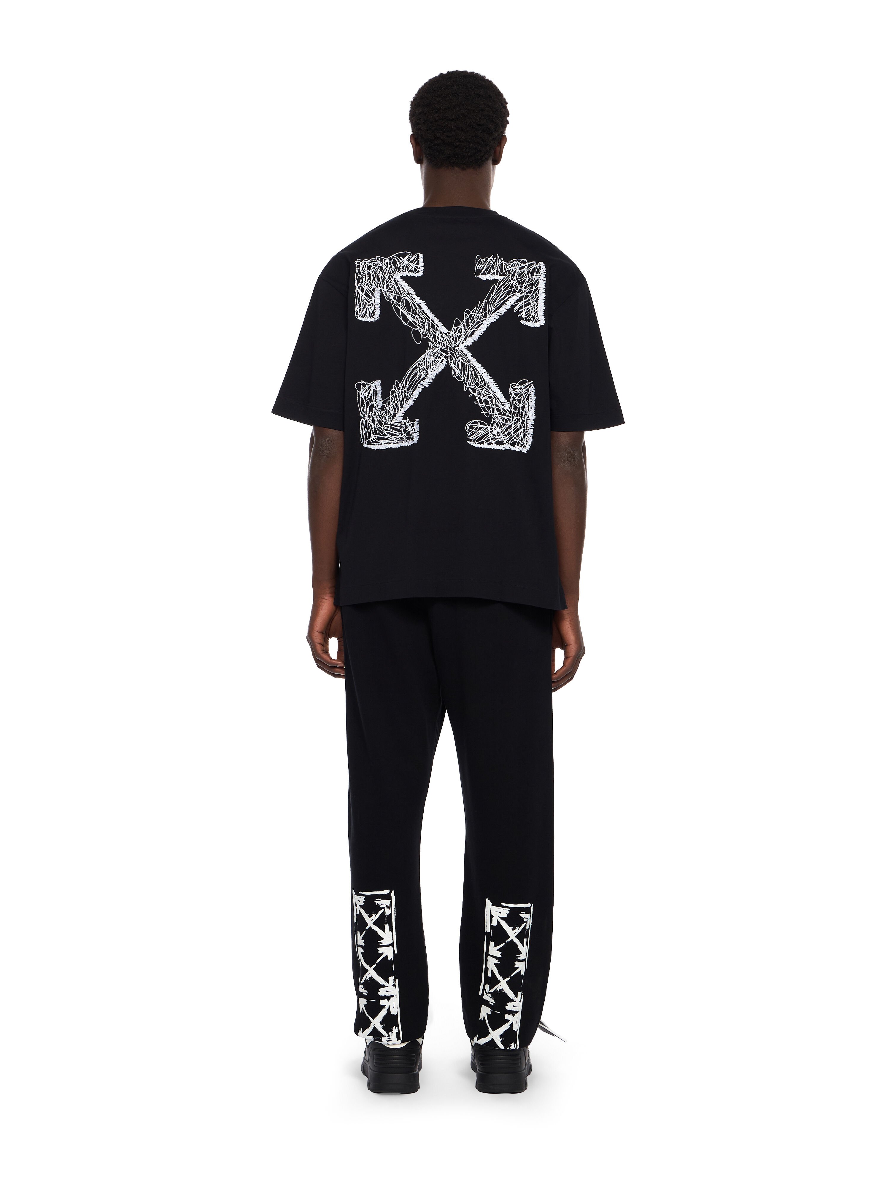 OFF WHITE Ink Arrow Cuffed Sweatpants BLACK - WHITE OMCH057F25FLE002
