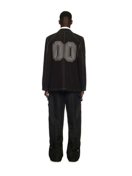 Black 00 Wool Blazer OFF WHITE Black 00 Wool Blazer BLACK OMEN09HS25FAB003