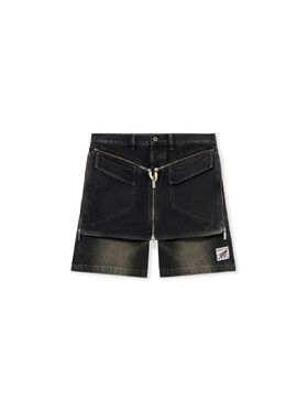OFF WHITE Dirty Denim Military Zip Shorts  OMYC025Z25DEN001