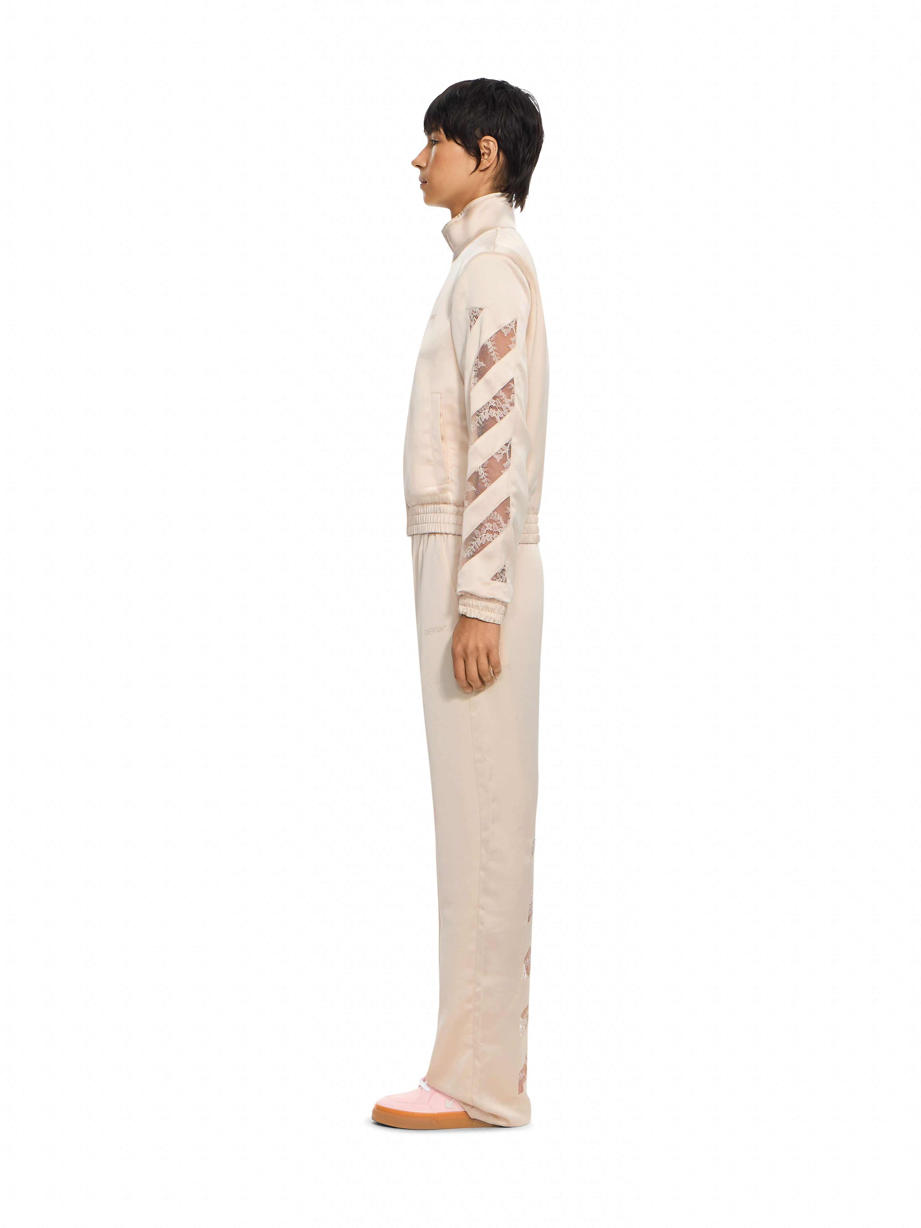 Diagonals Lace Satin Track Jacket OFF WHITE Diagonals Lace Satin Track Jacket Ivory Ivory 2FB00651T
