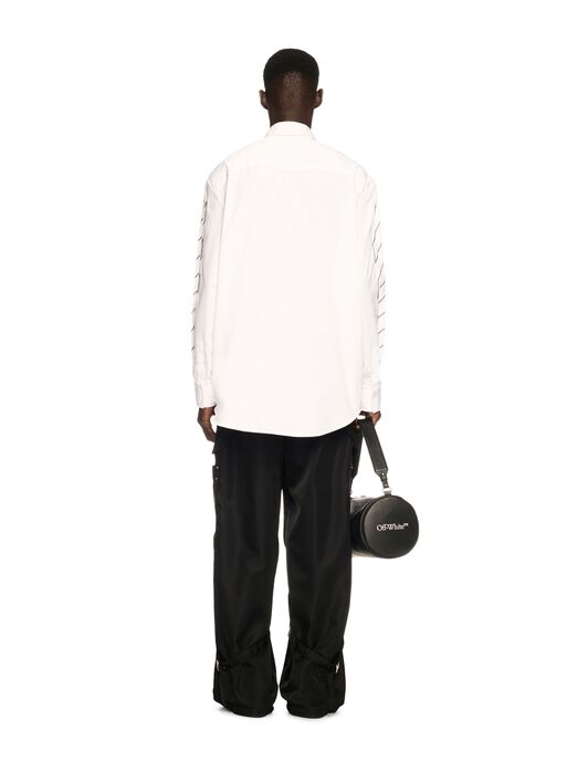 OFF WHITE White Diagonal Outline Overshirt WHITE OMGE004S25FAB002