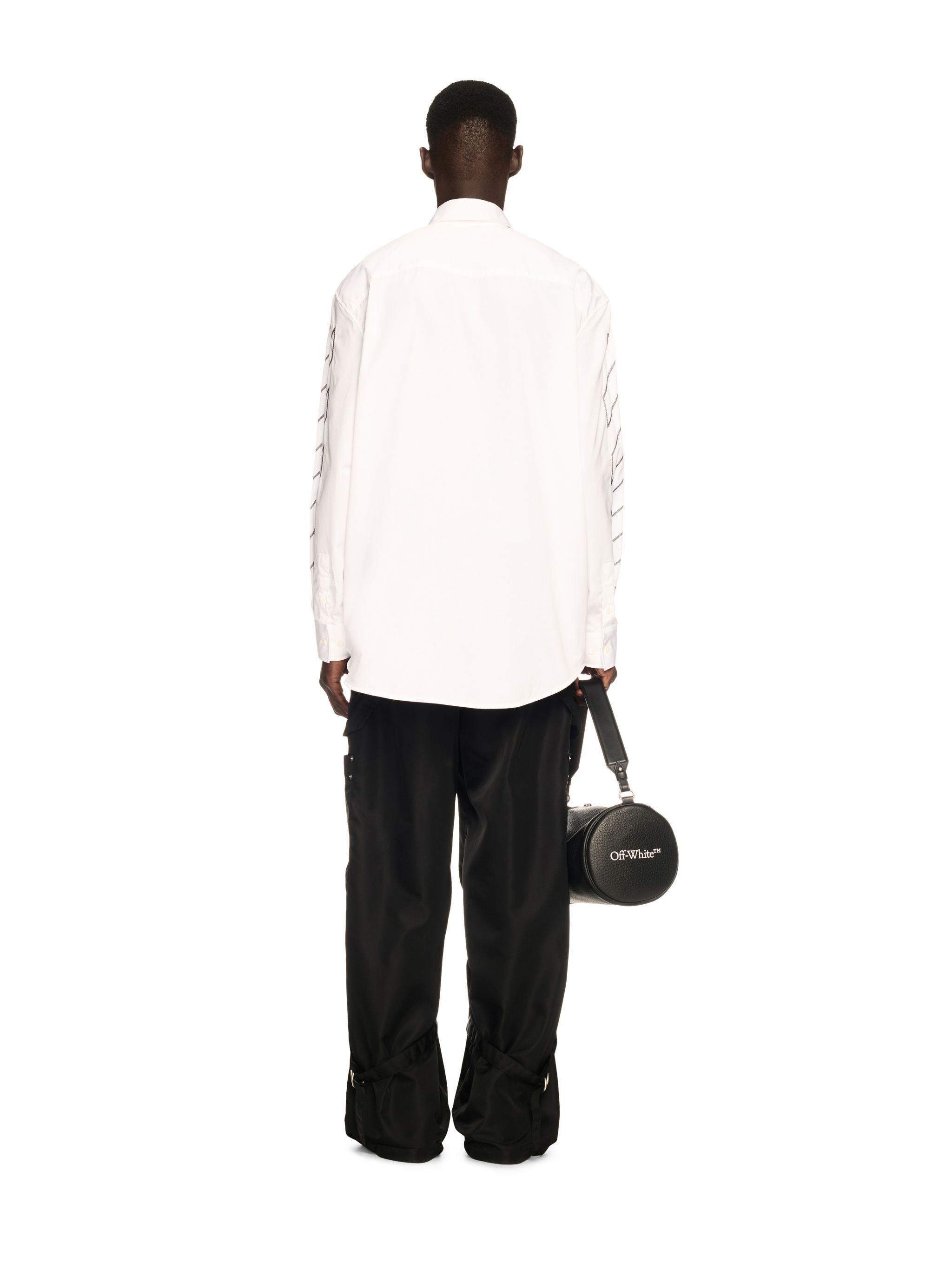 OFF WHITE White Diagonal Outline Overshirt WHITE OMGE004S25FAB002