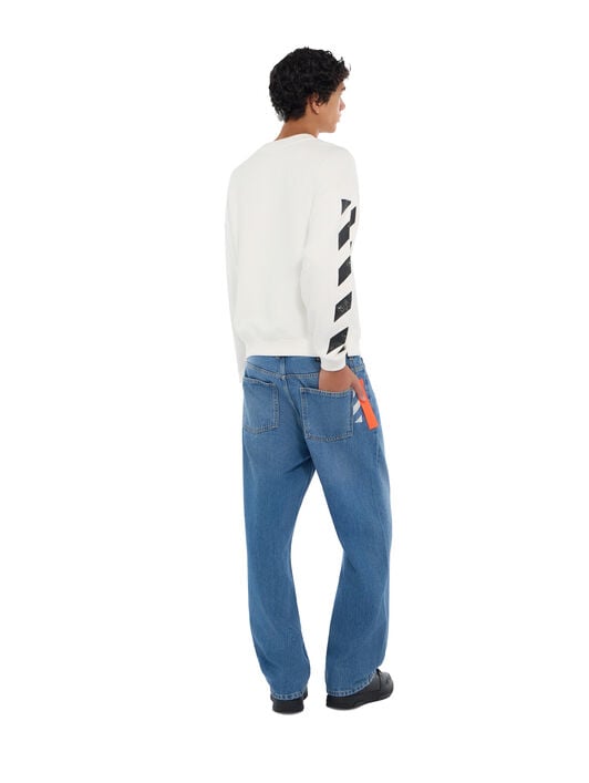 L/AB Diagonal Crewneck Sweatshirt LAB L/AB Diagonal Crewneck Sweatshirt WHITE 44LABF26K052