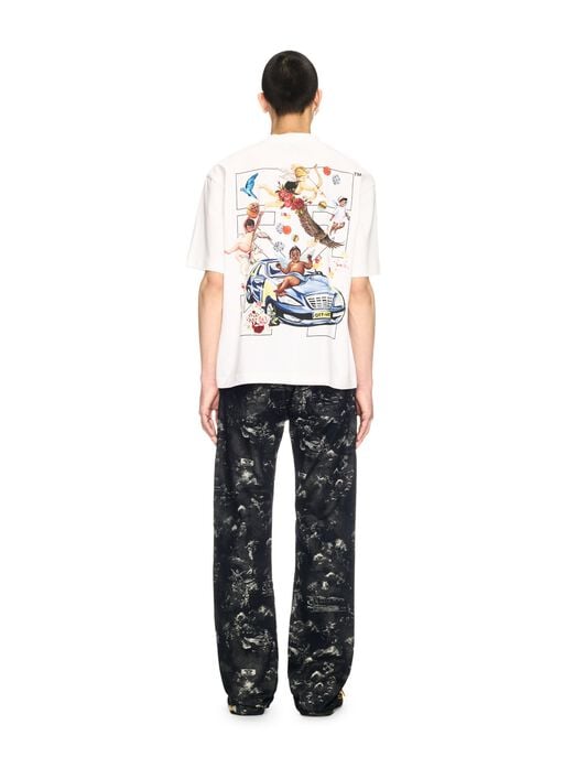 Weißes T-Shirt mit Fresken-Pfeil-Motiv OFF WHITE Weißes T-Shirt mit Fresken-Pfeil-Motiv WEISS OMAA120S25JER003