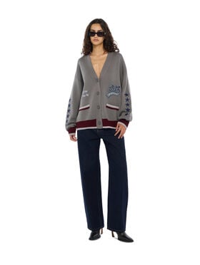 College Varsity Knit Cardigan OFF WHITE College Varsity Knit Cardigan Rosin Port Royal 2FE00536T