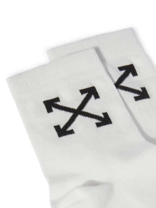 OFF WHITE Arrow Mittelhohe Socken WEISS OBRA004S25KNI001