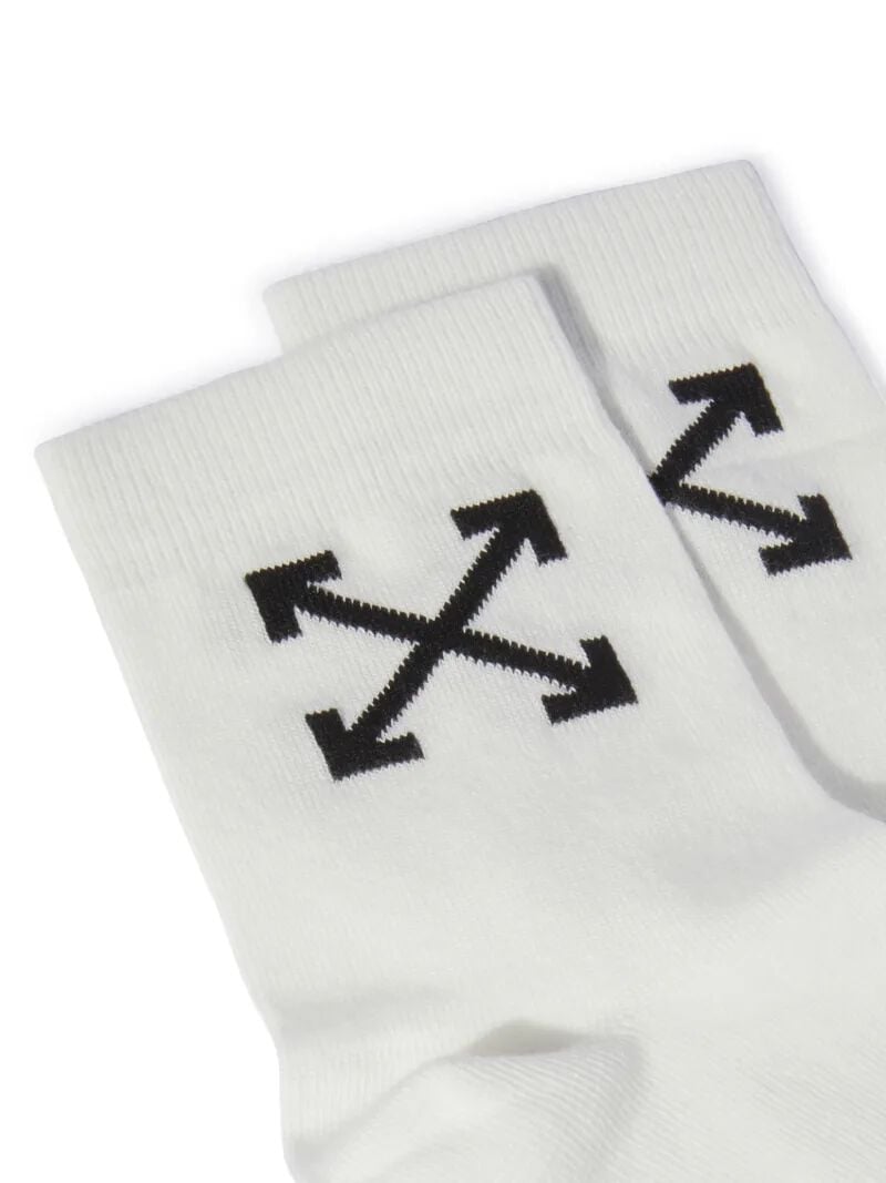 OFF WHITE Arrow Mittelhohe Socken WEISS OBRA004S25KNI001