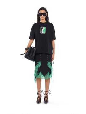 OFF WHITE Miles Davis League Skate T-Shirt Black-Black 2FA00884T
