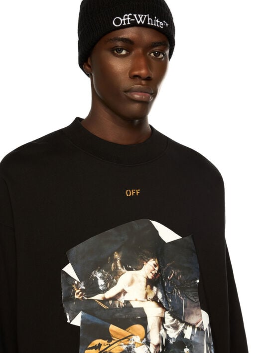 Cupid Paper Skate Crewneck Sweatshirt OFF WHITE Cupid Paper Skate Crewneck Sweatshirt BLACK - OCHER YELLOW OMBA054F25FLE00A