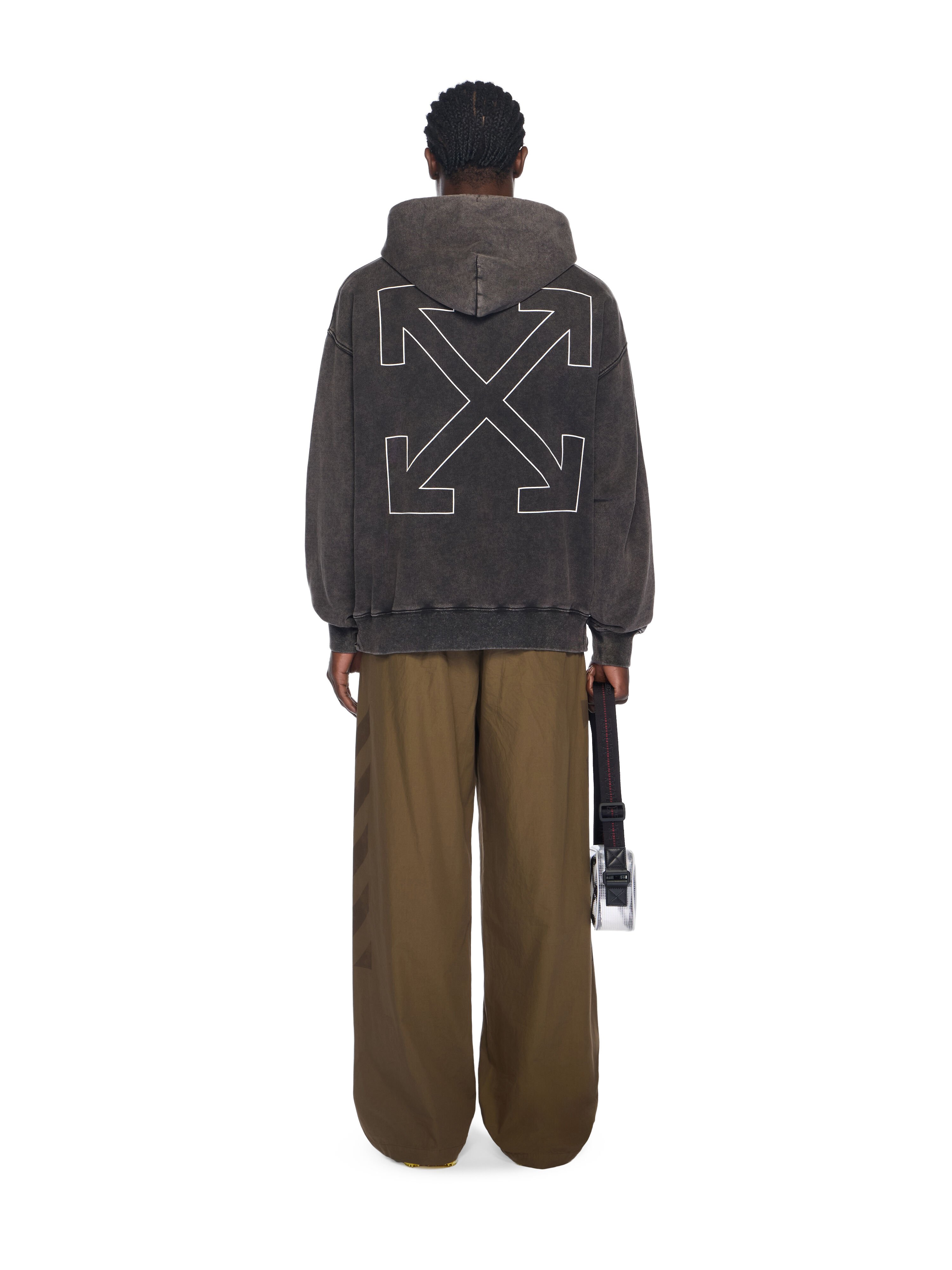 Outline Arrow Skate Hoodie OFF WHITE Outline Arrow Skate Hoodie VINTAGE BLACK - WHITE OMBB085F25FLE00K