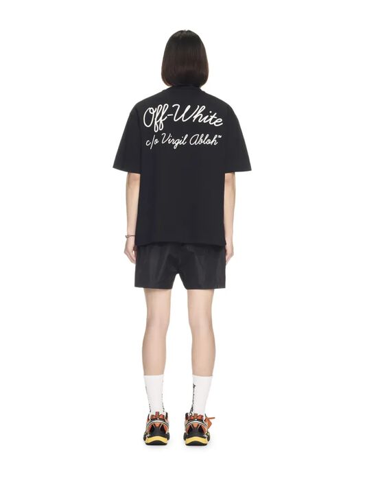 OFF WHITE Schwarzes Script T-Shirt SCHWARZ OMAA120C99JER00D