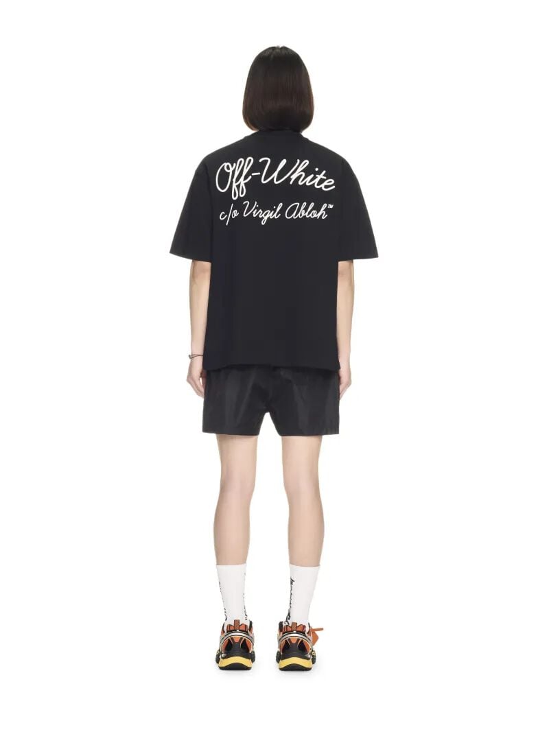OFF WHITE Schwarzes Script T-Shirt SCHWARZ OMAA120C99JER00D