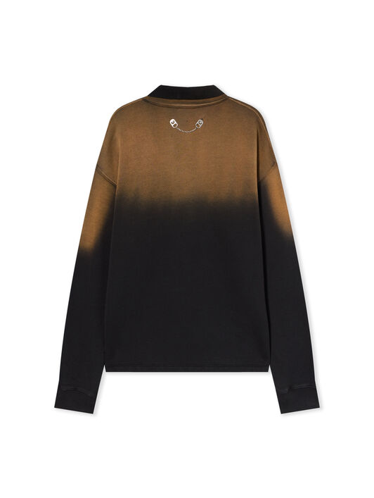 OFF WHITE Gradient Fleece Polo Shirt DIRTY BLACK - DIRTY BLACK OMAD00NF25FLE007