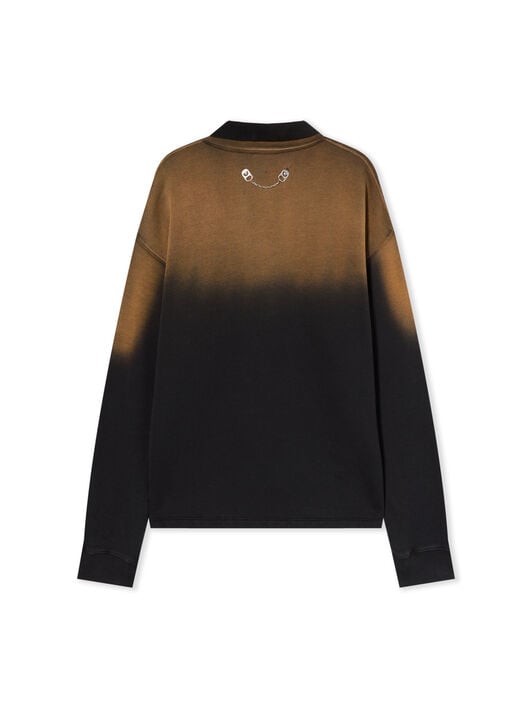 Gradient Fleece Polo Shirt OFF WHITE Gradient Fleece Polo Shirt DIRTY BLACK - DIRTY BLACK OMAD00NF25FLE007