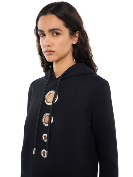 Eyelet Meteor Slim Hoodie OFF WHITE Eyelet Meteor Slim Hoodie Black-Black 2FE00855T