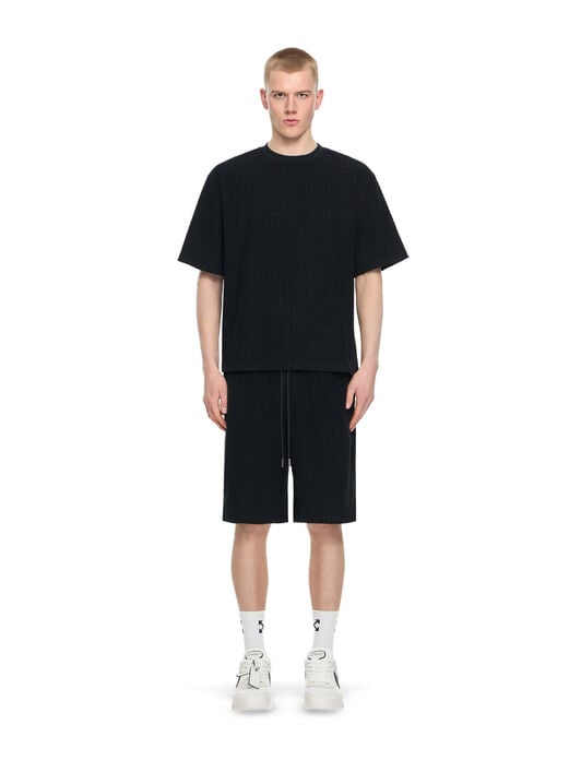 OFF WHITE Towel Terry All Over Logo T-Shirt BLACK 44MKS073F5002