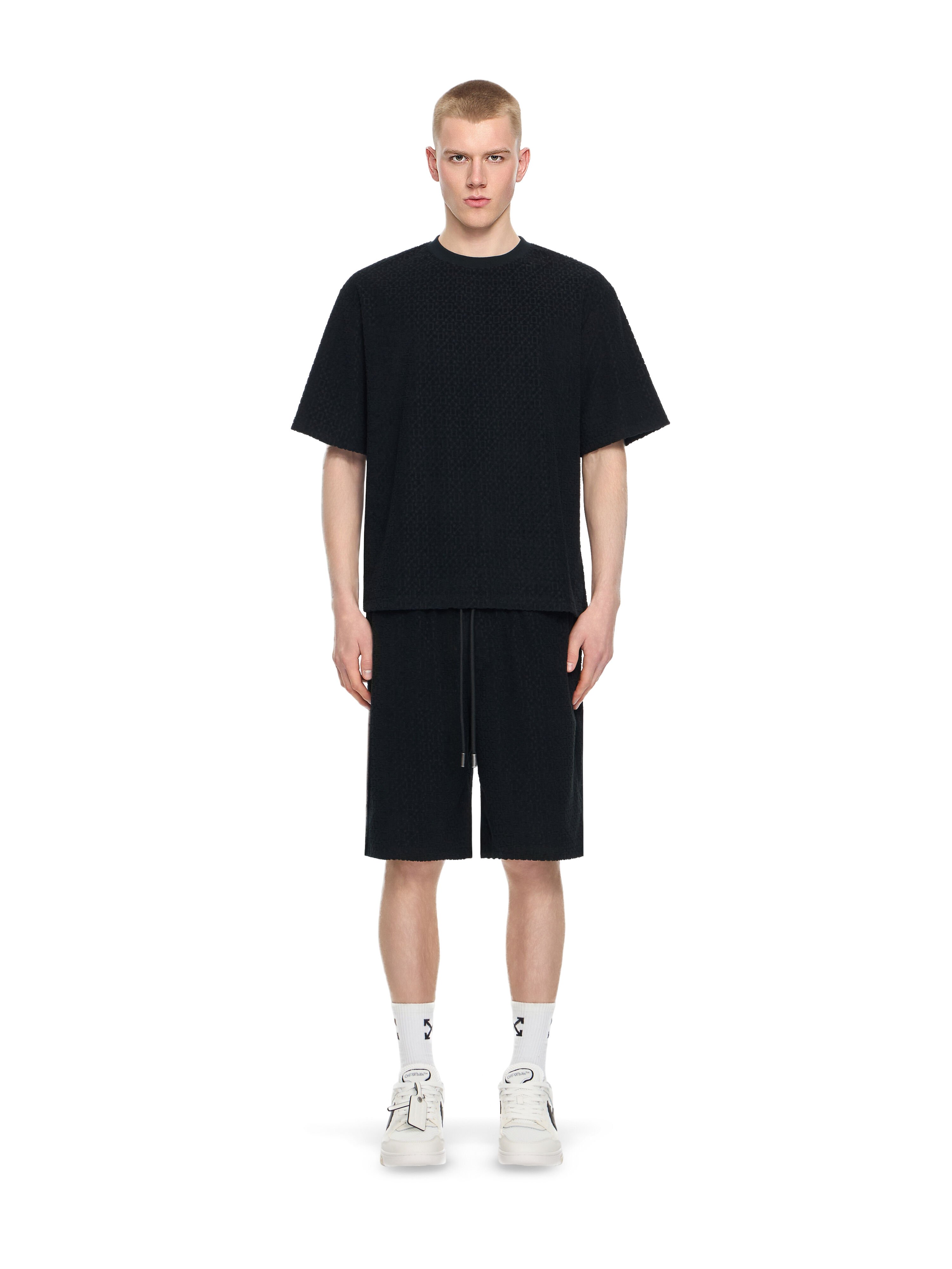 OFF WHITE Towel Terry All Over Logo T-Shirt BLACK 44MKS073F5002