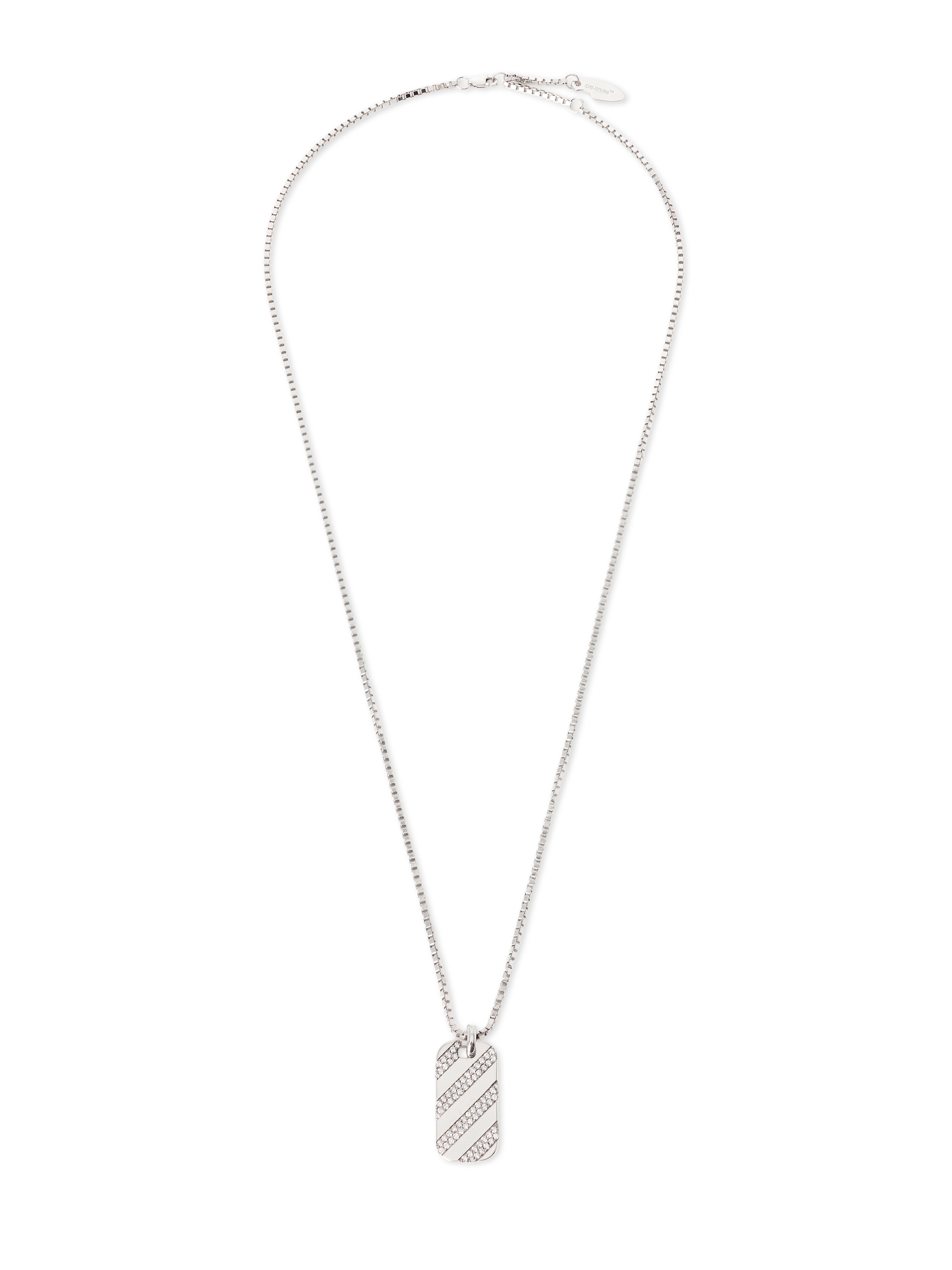 Diag Diamond Dog Tag Necklace OFF WHITE Diag Diamond Dog Tag Necklace GOLDMETAL C07890
