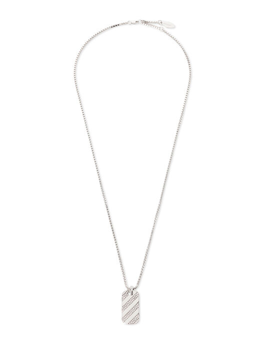 Diag Diamond Dog Tag Necklace OFF WHITE Diag Diamond Dog Tag Necklace GOLDMETAL C07890