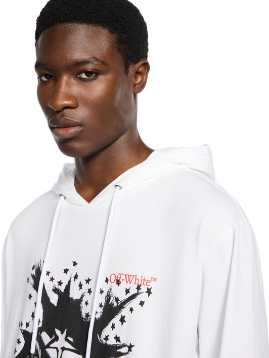 OFF WHITE Desert Arrow 90S Hooded L/S T WHITE - HIGH RISK RED OMAB09DW25JER002