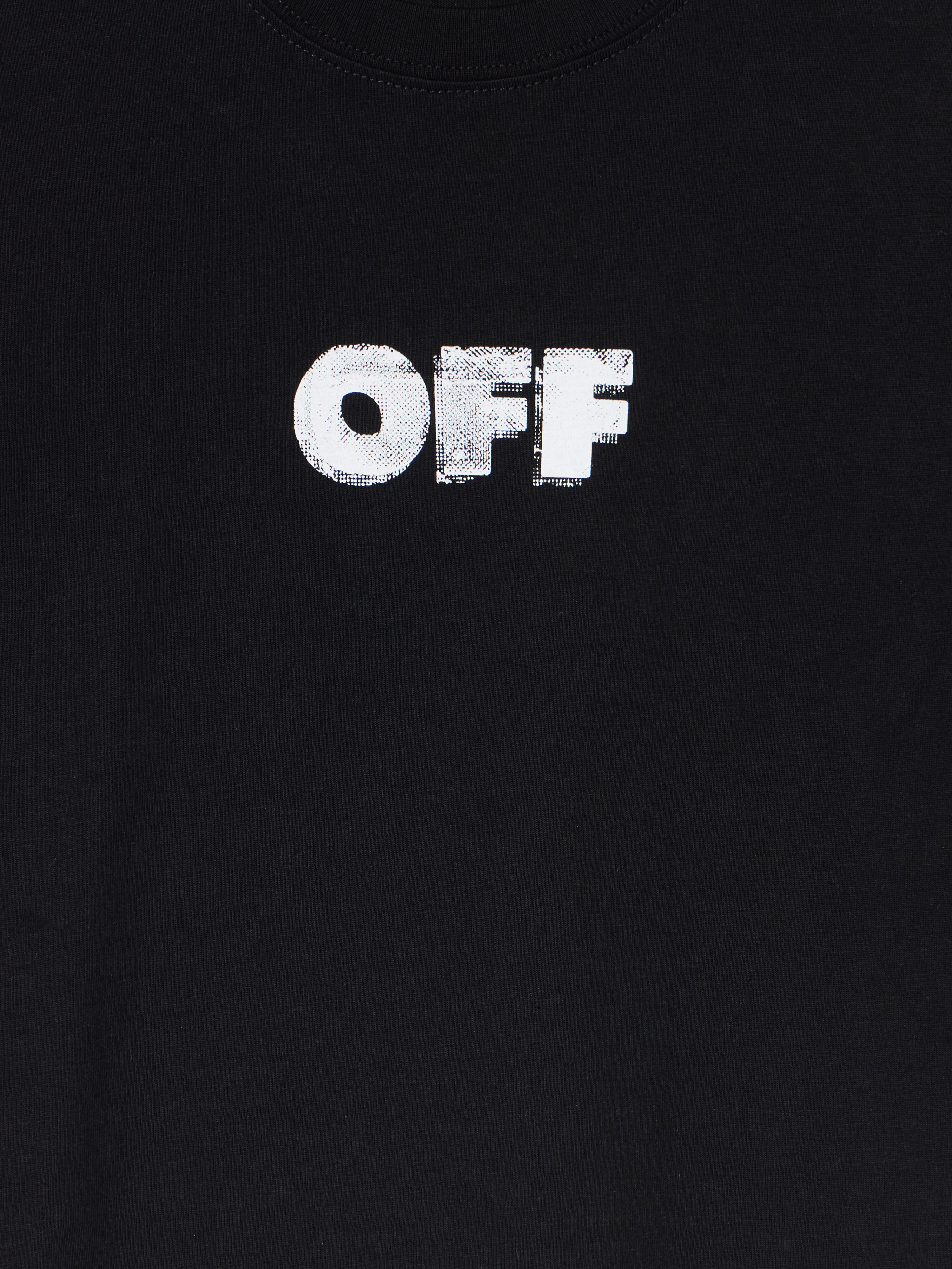 OFF WHITE Arrow Sponge Long-Sleeve Logo T-Shirt BLACK - WHITE OBAB001F25JER002