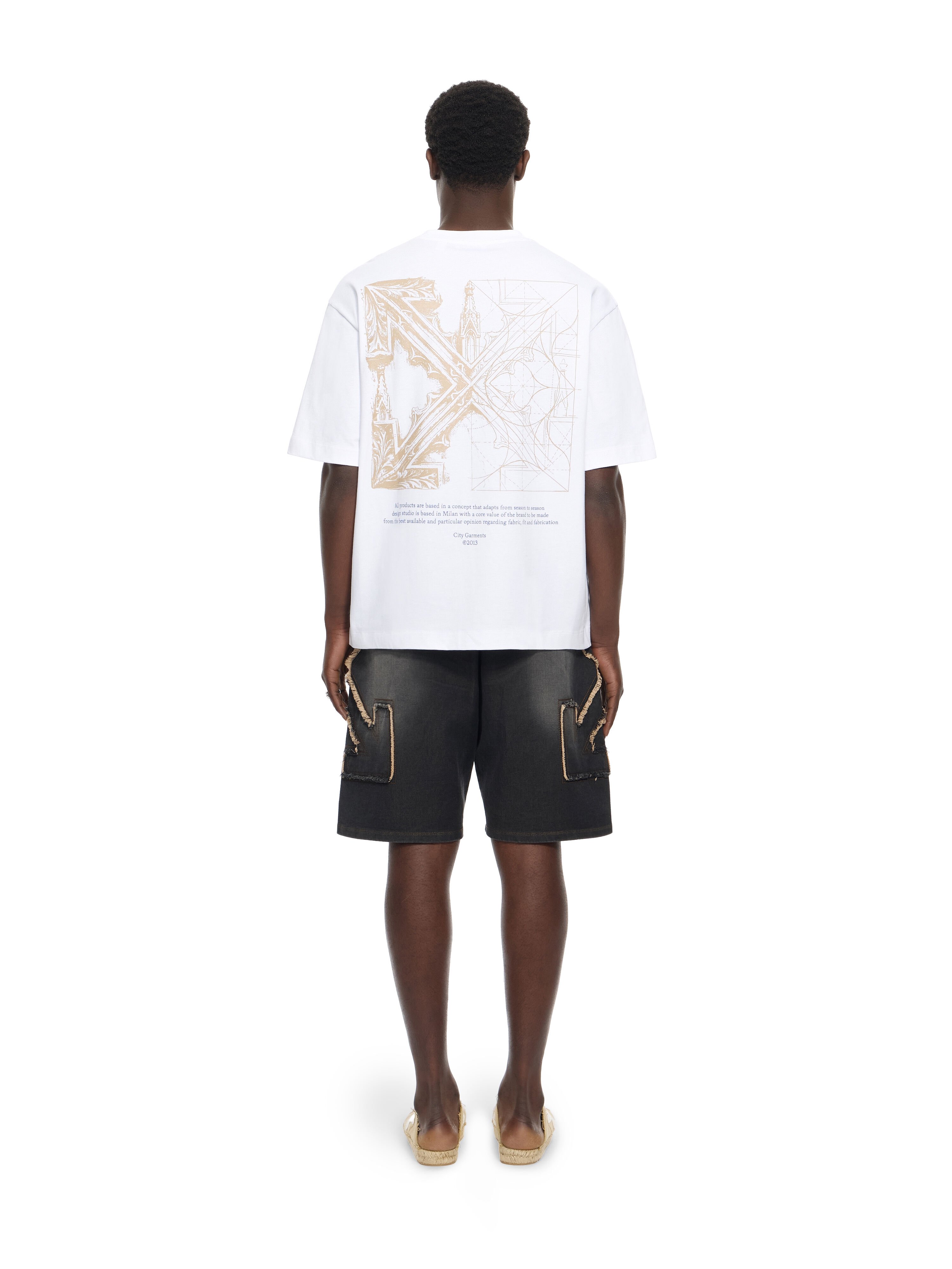 OFF WHITE Distress Arr Skate Sweatshort HIGHLIGHTED BLACK 44MCI013S26D001