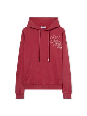 OFF WHITE Outline Arrow Skate Hoodie VINTAGE CHILI PEPPER - WHITE OMBB085F25FLE00K