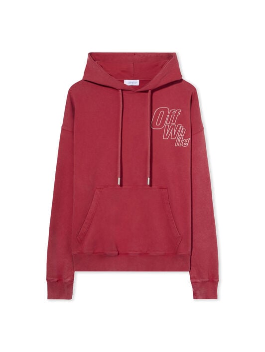 OFF WHITE Outline Arrow Skate Hoodie VINTAGE CHILI PEPPER - WHITE OMBB085F25FLE00K