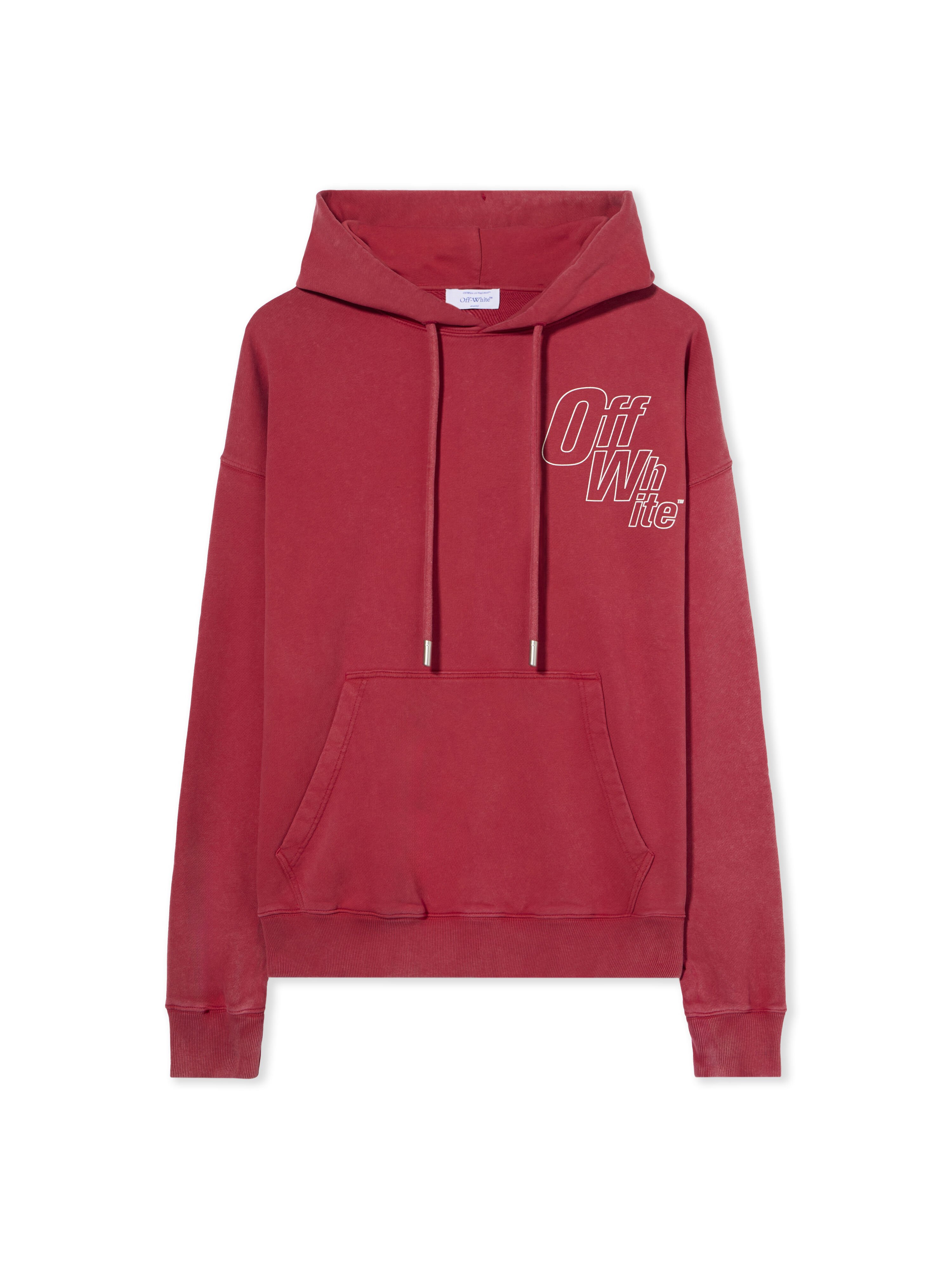 OFF WHITE Outline Arrow Skate Hoodie VINTAGE CHILI PEPPER - WHITE OMBB085F25FLE00K