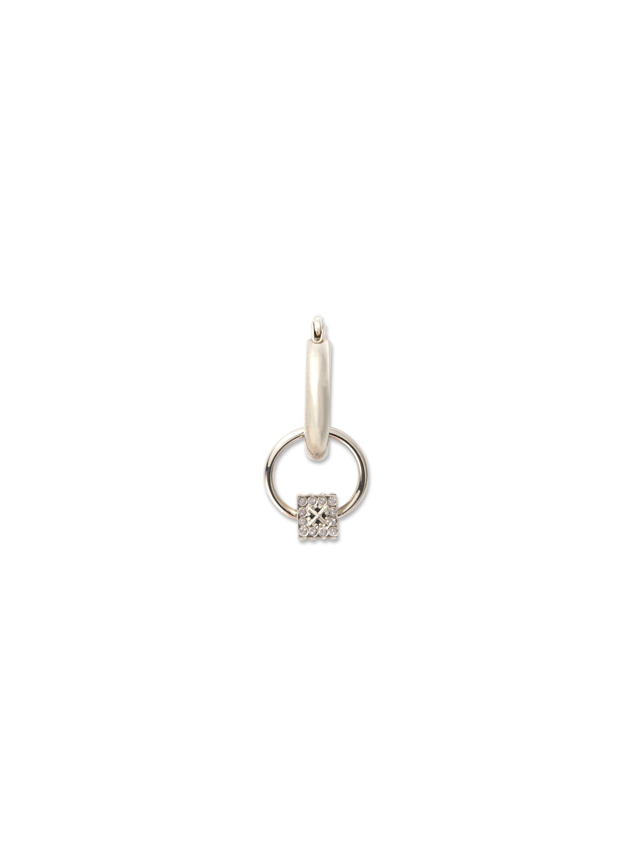 OFF WHITE Mini Dice Mono Hoop Earring SILVER OMOD11CS25MET001