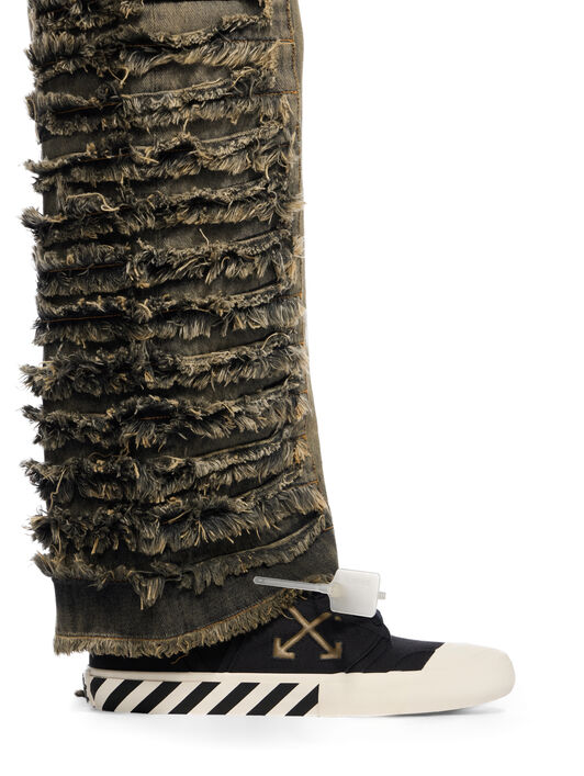 OFF WHITE Vulcanized Undercut Sneakers BLACK - ARMY GREEN OMIA2A2F25FAB001