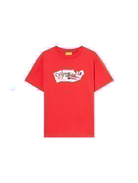 OFF WHITE Arrow Collage T-Shirt RED - WHITE OBAA002F25JER004