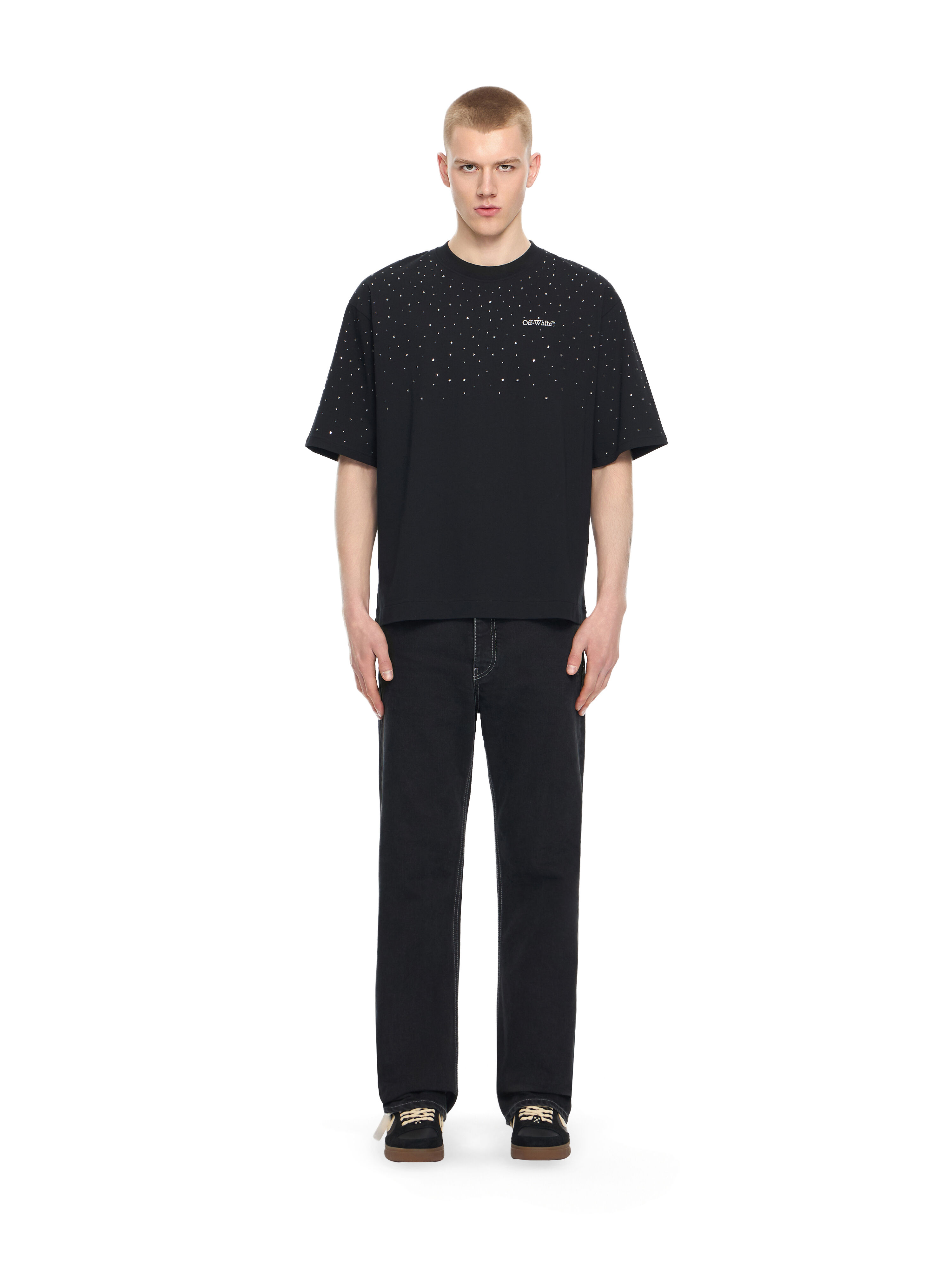 OW X Swarovski Arrow Skate T-Shirt in BLACK - WHITE for Men | Off