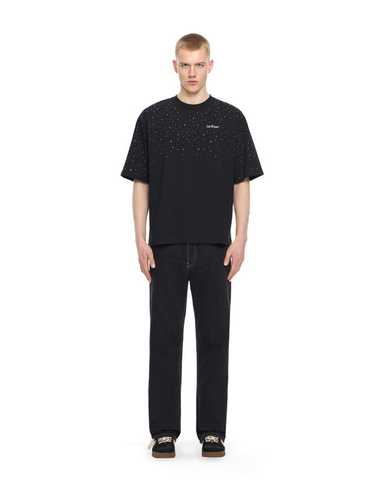 OFF WHITE OW X Swarovski Arrow Skate T-Shirt BLACK - WHITE 44MAA120S26J01E