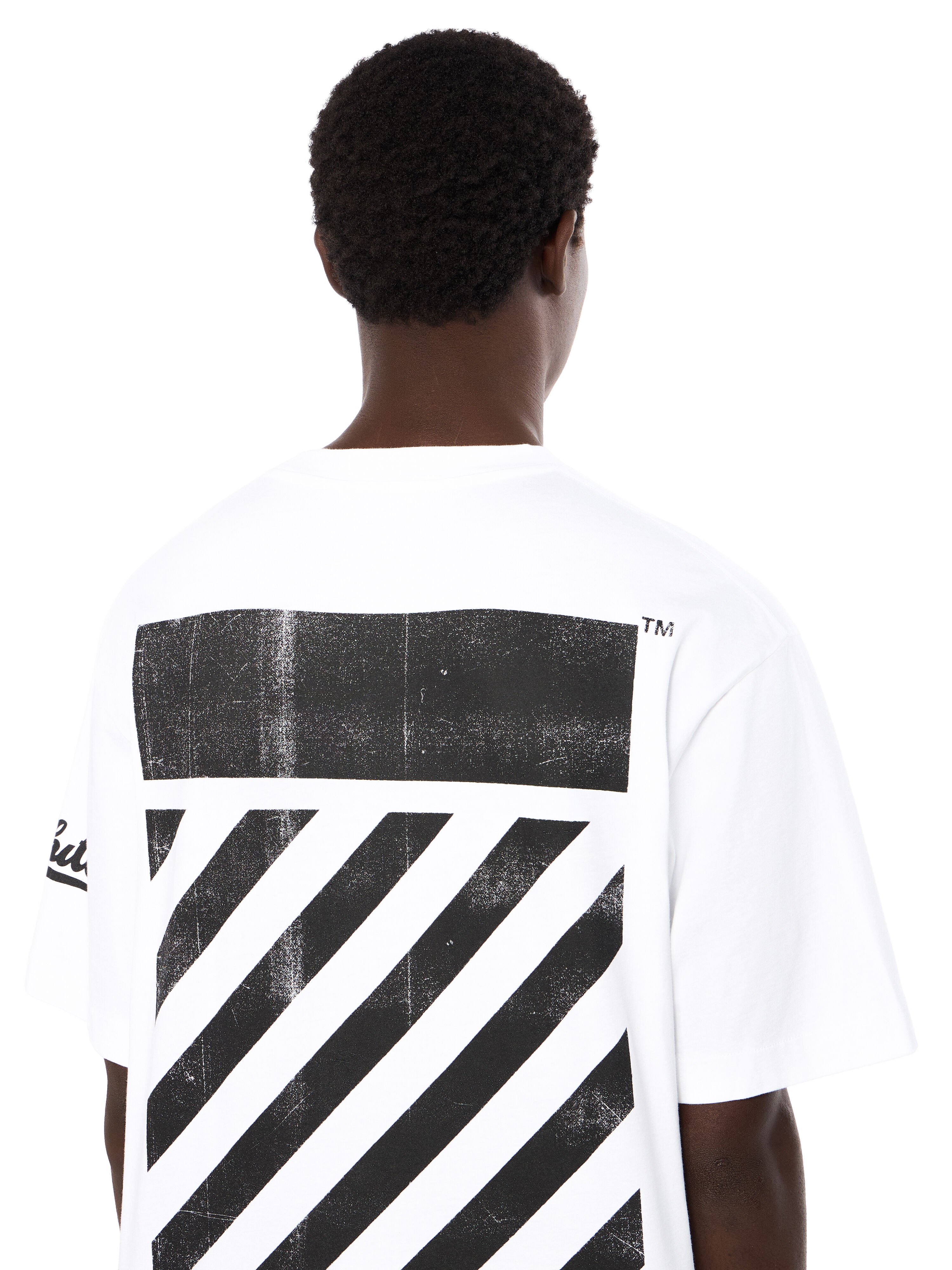 OFF WHITE Big Off Diagonal Skate Logo T-Shirt WHITE - BLACK OMAA120F25JER00L